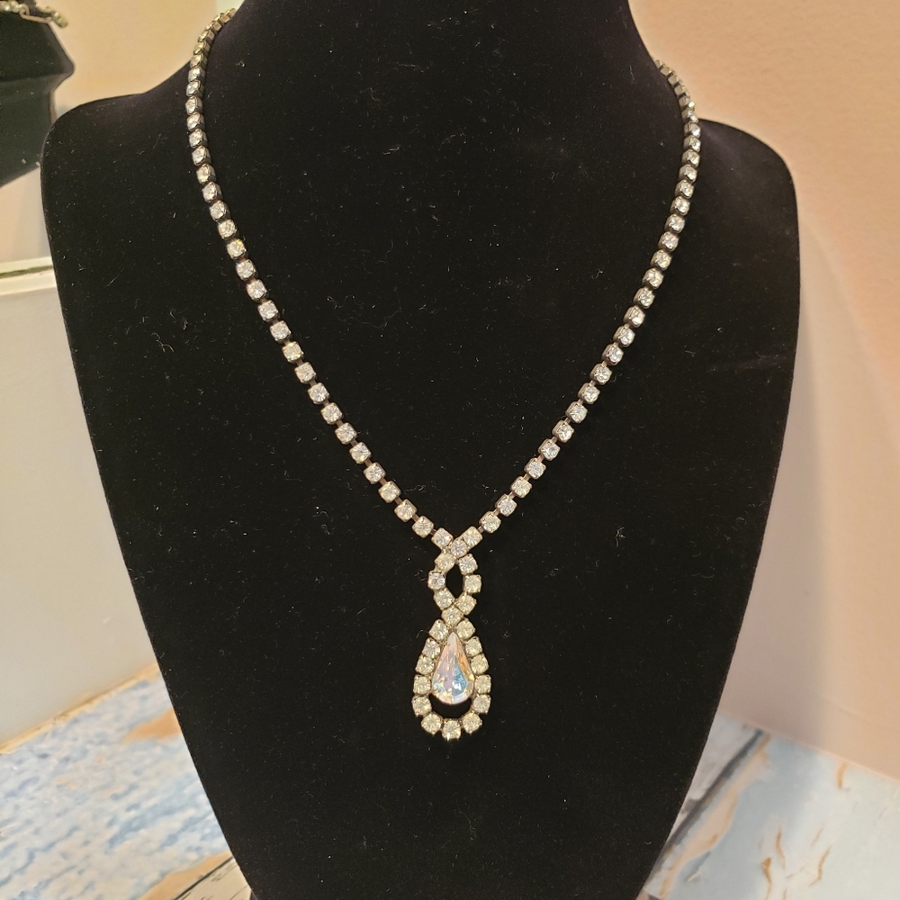 Vintage AB Rhinestone Necklace